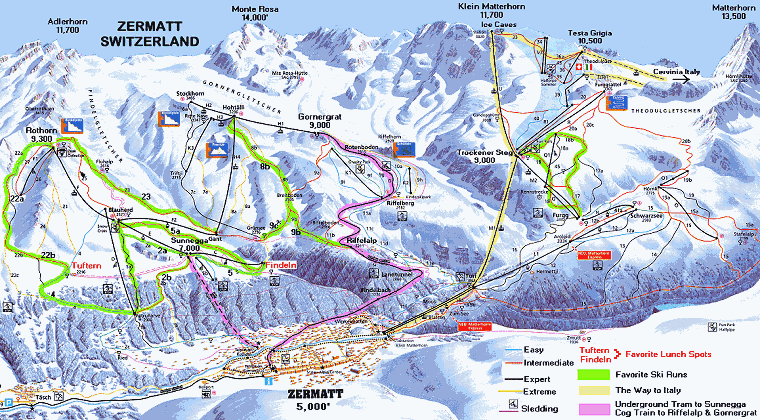 Zermatt Ski Map