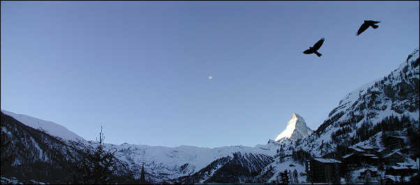 Sun rising on the Matterhorn