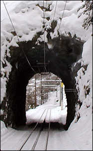 One of the train tunnels